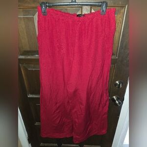 Ann Taylor Rich Red Wide Leg Linen Pants